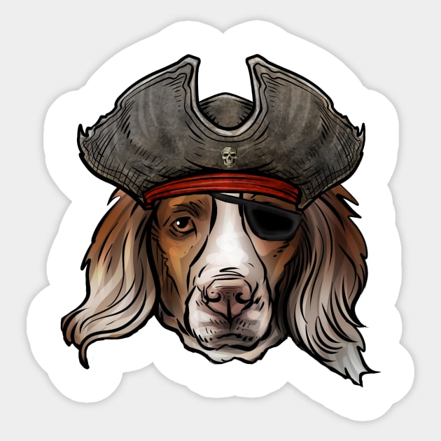 Brittany Spaniel Pirate Sticker by whyitsme